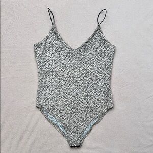 Gaze XS leopard print bodysuit with thin elastic straps